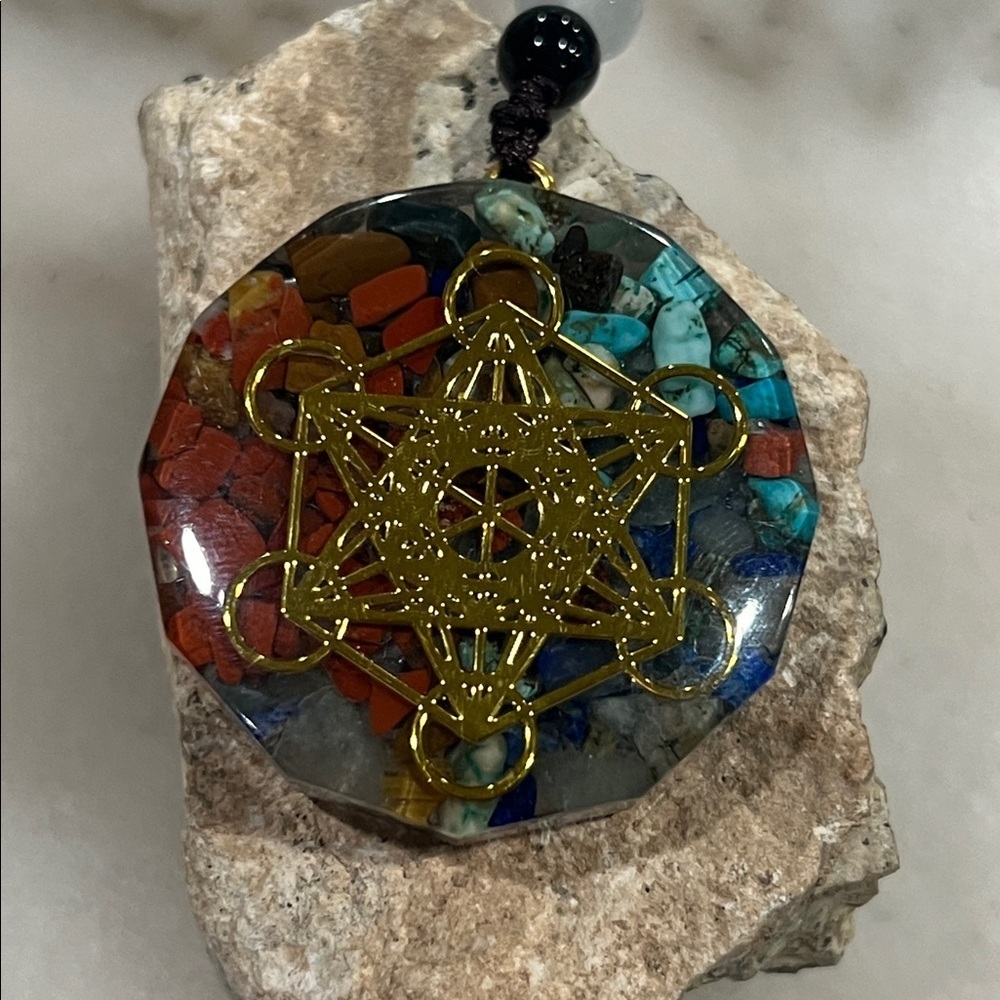 26” Metatron Cube Orgone Chakra Pendant Necklace
